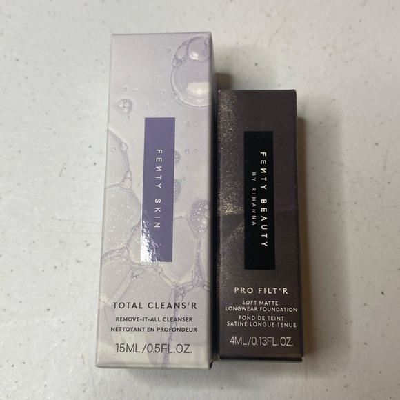 🔥FENTY BEAUTY SAMPLES! FENTY TOTAL CLEANS’R & PRO FILT’R SOFT MATTE FOUNDATION - Picture 1 of 4